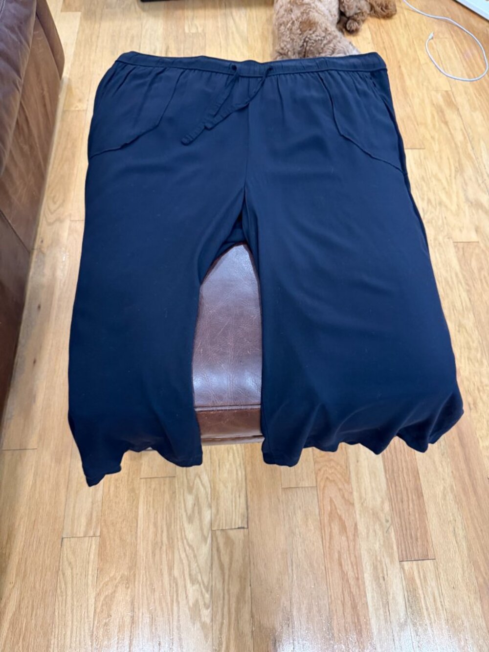 a.n.a A New Approach Black Wide Leg Drawstring Pants Plus Size 2X